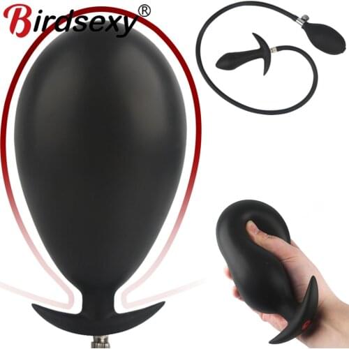 Inflatable 15cm Super Large Silicone Anus Dilator Anal Plug Dildo Pump Women Butt Vagina Stimulate Male Prostate Massage Sex Toy