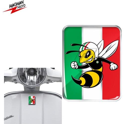 For Vespa Logo Decal Front Badge Overlay Italian Flag Mio Wasp 3D Decals Sticker GTS GT ET PX