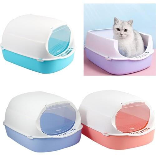 Pet Toilet Bedpan Anti Splash Cats Litter Box Cat Tray With Scoop Kitten Dog Clean Toilette Home Cat Supplies Plastic Sand Box