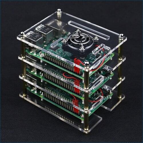 S ROBOT Raspberry Pi 4 Model B Case Clear Box Cover for Raspberry Pi + Cooling Fans for DIY Raspberry Pi 4/3B+/3B RPI137