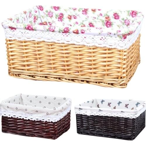 Handmade Rattan Storage Basket Household Items Snack Fruit Debris Clothing Finishing Willow Storage Basket