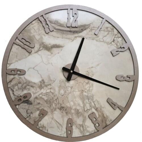 North Designed Ephesus Silver Decorative Wall Clock 48 Cm