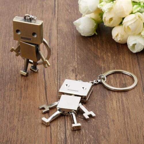 Cute Robot Keychain Women Bag Toys Men Car Key Rings Removable Key Holder Chaveiros Vintage Jewelry Porte Clef Gift