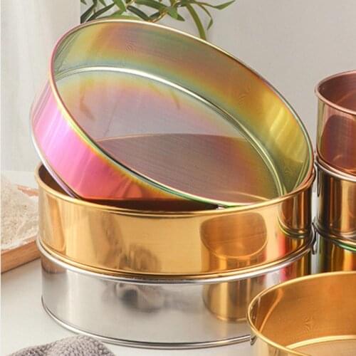 1PC Flour Sieve Anti-rust Portable Lightweight Round Flour Sieve Powder Sifter Mesh Baking Tool for Home Bakeware Pastry Tools