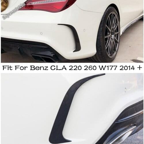 Rear Bumper Spoiler Air Outlet Cover Trim Black / Carbon Fiber Look Fit For Mercedes-Benz CLA 220 260 W177 2014 - 2019
