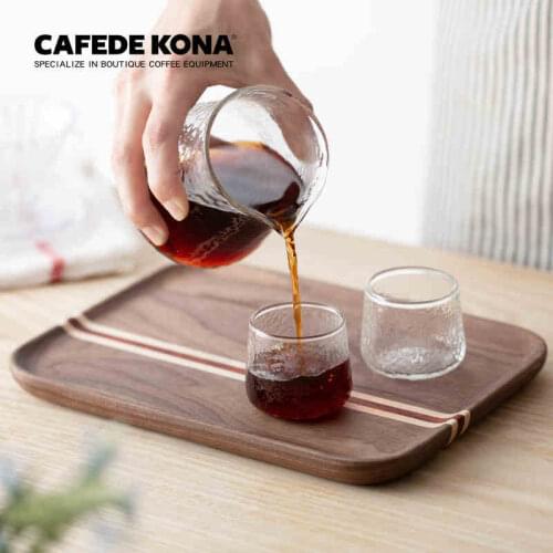 Solid wooden tray kitchen supplies Black walnut coffee tray water cup plate pastry fruit plate 26cm X 22cm Rectangular tea tray