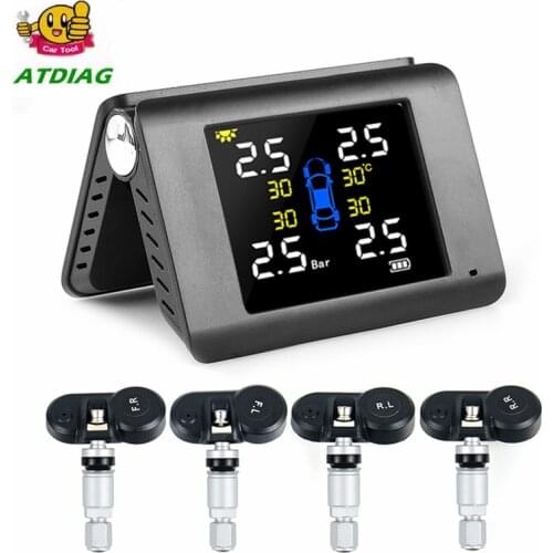 Smart Car TPMS Tyre Pressure Monitoring System Solar Power Digital LCD Display Auto Security Alarm Systems Tyre Pressure