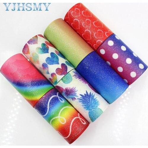 YJHSMYG C-171005-603,75 mm 5 Yards colorfu flash Ribbons Thermal transfer Printed grosgrain,Clothing accessories DIY material