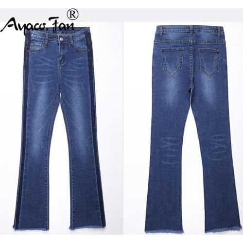 2019 Summer Jeans For Women Students Stretch Black Jeans Woman Spliced Women Denim Ankle-Length Pants Blue Ladies Push Up Jeans