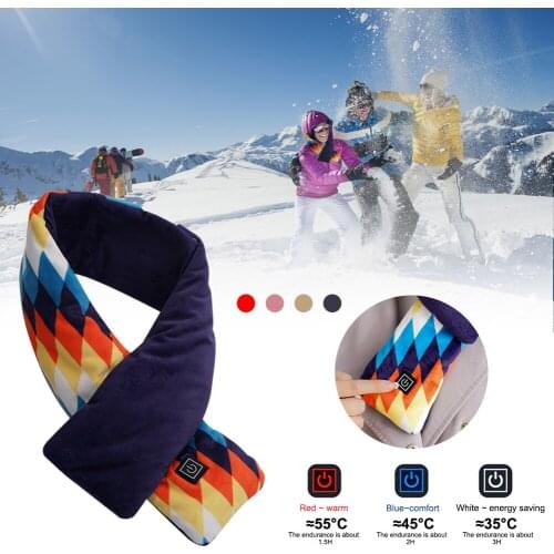 Winter Smart Heated Scarf USB Heating Shawl Cold Weather Neck Warmer Heated Neck Wrap With Powerbank And Pockets