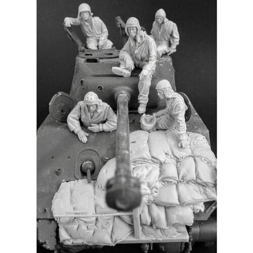 1/35 Scale Unpainted Resin Figure Tank crew (package included) 5 figures collection figure