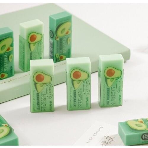 1pcs Green Avocado Eraser Rubber for Pencil Cleaning Less Dust Office Tools School Supplies Stationery H6635