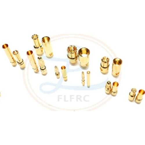 10Pair 2mm/3.0mm/4mm/5mm/5.5mm/6mm/8m RC Battery Gold-plated Bullet Banana Plug High Quality Male Female Bullet Banana Connector