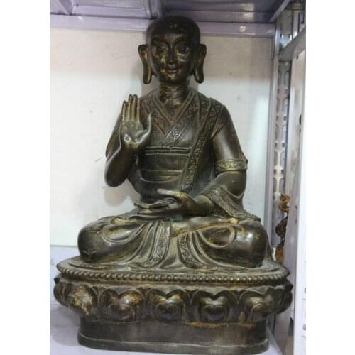 25 Tibet Buddhism Classic Pure Bronze Copper Temple Dalai Lama Monk Statue
