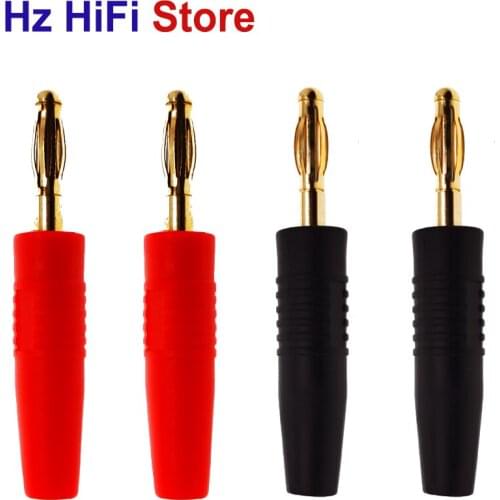 4PCS 4MM Plug Gold Plated Musical Speaker Cable Wire Pin Banana Plug Connectors
