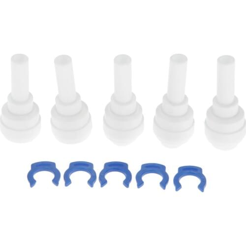5Pcs RO Water Pipe Fitting Straight 1/4" Stem-1/4" OD Hose Connection for Water Purifiers Filters Reverse Osmosis Water Systems