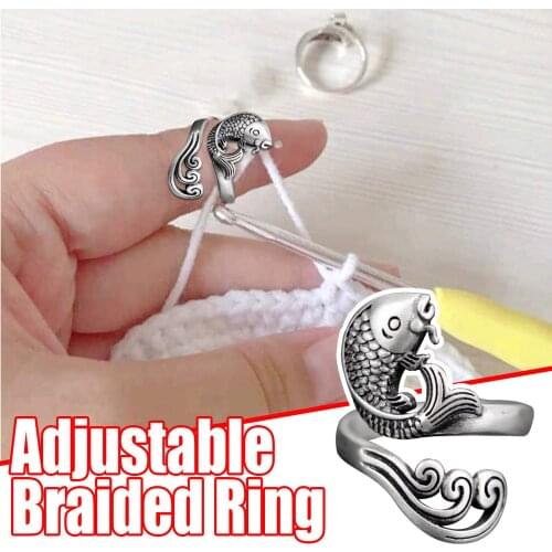 5PC Ring Type Adjustable Knitting Loop Crochet Loop Knitting Accessories Knitting Ring For Clothing DIY Christmas Gift Wholesale