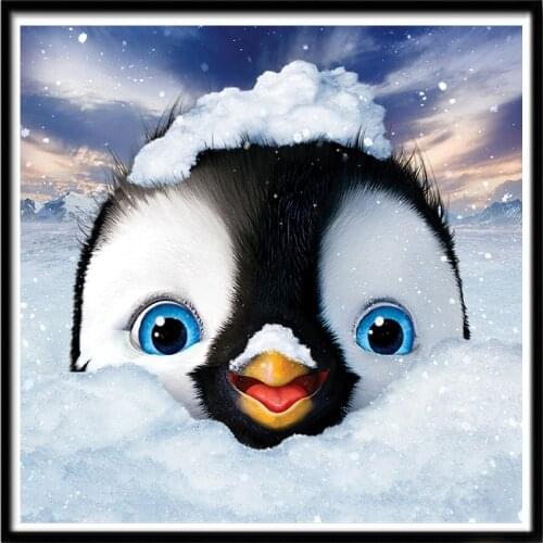 5D DIY Diamond Painting Full Circle Mosaic Penguin Cross Stitch Mosaic Home Decoration Wall Sticker