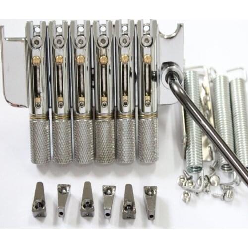6 Strings Chrome Headless Guitar Fanned Fret Tailpiece Tremolo Bridge
