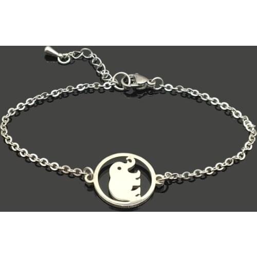 Elephant Animal Charm Stainless Steel Chain Bracelet High Quality Stainless Steel Pendant Chain Bracelet For Women Girls