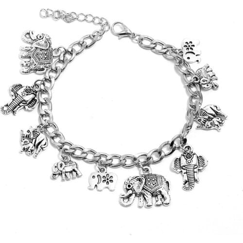 LOVBEAFAS Vintage Charm Bracelets & Bangles For Women Ethnic Chain Bohemian Femme Animal Elephant Bracelets Party Jewelry Gift