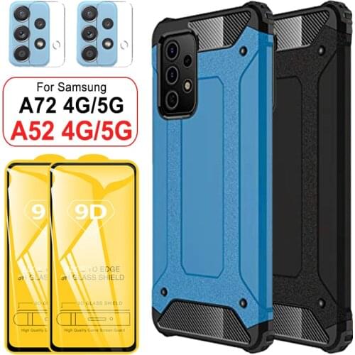 Phone case a52, reinforced armor case for a-52 samsung rugged case + tempered glass Samsung Galaxy A52 A72 A32 4G/5G cover, cases for a samsung galaxy a72, case on samsung a 52 shockproof