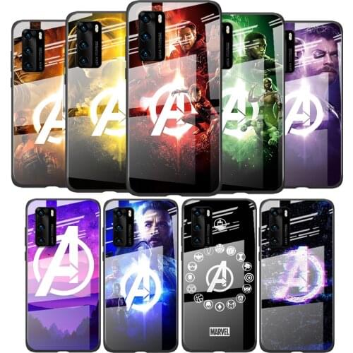 Tempered Glass Cover Marvel Avengers Hero Cool For Huawei P40 P30 P20 P10 Pro Plus Lite 5G 2019 Shockproof Phone Case