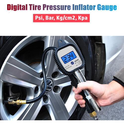 High-precision digital tire pressure gun, automobile tire pressure gauge, pressure gauge, air pump, inflatable gun