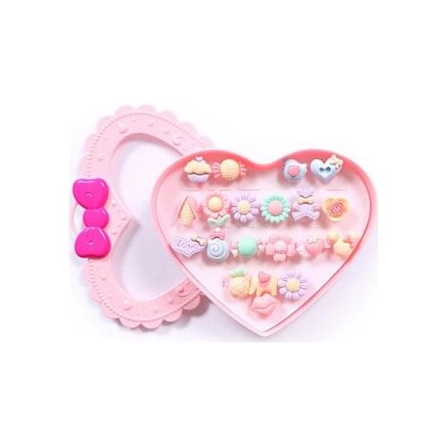 Children love cartoons jewelry toy, gift box resin ring jewelry girl jewelry gift for every toy