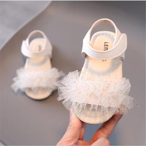 Childrens sandals mesh girls' 2021 summer new fashion lovely princess shoes soft soled Roman childrens sandals