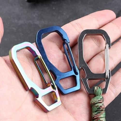 EDC Titanium Buckle Outdoor Tool Titanium Alloy Keychain Buckles Multi-function Mountaineering Buckle