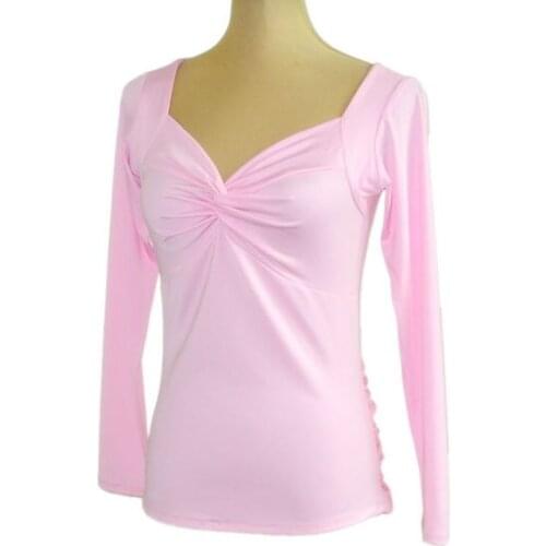 Exotic dance ballroom dance modern dance before V collar waist long sleeved dress T12033 band practice