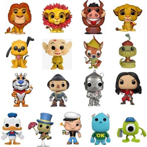 Disney Funko The Lion King Mufasa Simba Tony The Tiger Robin Hood Snow White Donald Duck Vinyl Action Figures Model Gift Toys