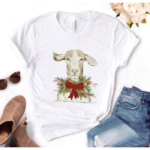 Goat plaid farmer Print Women Tshirts Cotton Casual Funny t Shirt For Lady Yong Girl Top Tee Hipster PH-48