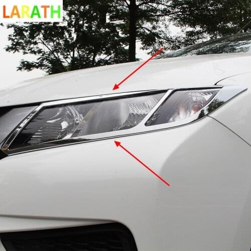 2015-2016 head lights covers For Honda CITY 4doors sedan 2015 2016 chrome headlights surround car parts accessories 2pcs