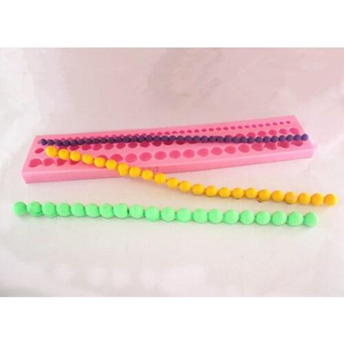 New Small pearl shape border silicone fondant cake molds soap chocolate mould for the kitchen baking clay mould FM035