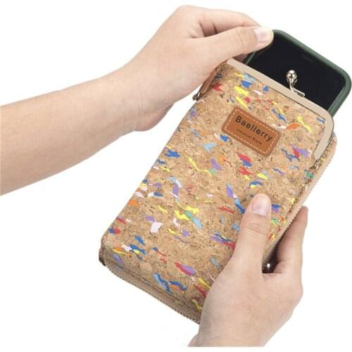 2021 New Mobile Phone Bag Female Large-capacity Messenger Bag Fashion Wood Grain Multi-card Position Ladies Wallet