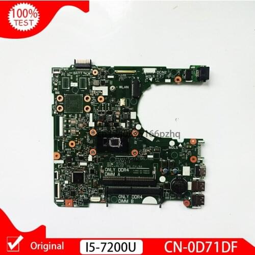Original For DELL Inspiron 3567 3467 3468 3568 CN-0D71DF 0D71DF Laptop Motherboard SR342 i5-7200U CN-0D71DF DDR4 15341-1 91N85