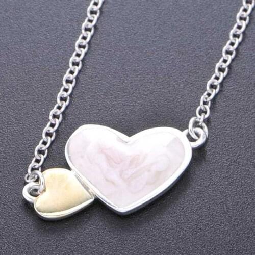 Original Gold Luminous Love Hearts Collier Pendant Necklace For 925 Sterling Silver Bead Charm Bracelet Europe DIY Jewelry