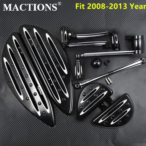 Front+Rear Floorboards Kits Shift Lever Brake Shift For Harley Touring Street Glide Road King Electra Glide Tri Glide 2008-2013