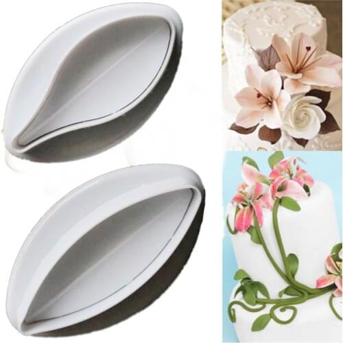 Lily Flower Shape Spring Cake Tools Cookie Plastic Plunger Cutters Biscuit Paste Sugar Press Molds Baking Cake Decorating Tools