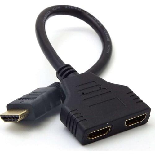HD 1 Male to Dual HD 2 Female Splitter Cable Converter Video Adapter HD Switch for PC Display