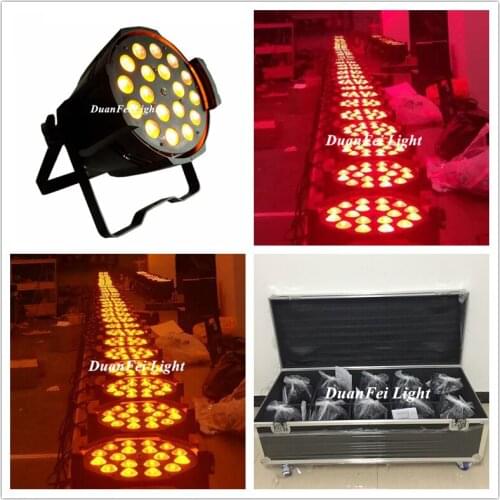 Roadcase)10pcs/lot Stage led par uplight zooming effect led rgbwa uv zoom par cans 18x18w led par spot for wedding party