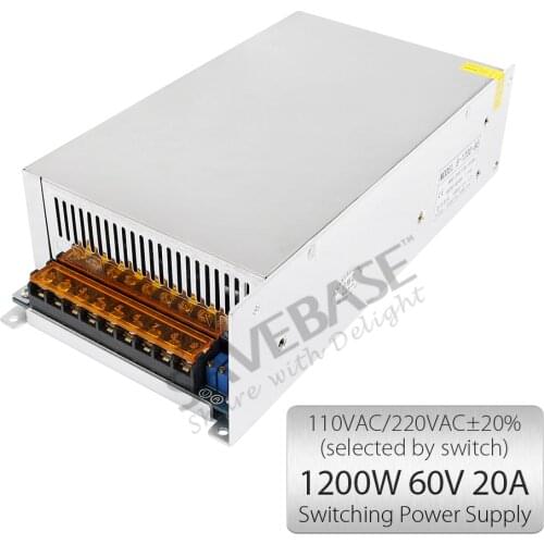 1200W 60V 20A Switching Power Supply PSU For CNC Kit LED Strips Light DIY CCTV