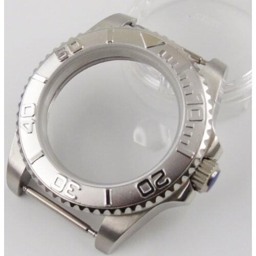 Silver Color Stainless Steel Automatic Watch Case Fit NH35 Movement insert Bezel Sapphire Crystal