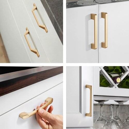Wardrobe Frosted Gold Drawer Knobs Modern Minimalist Furniture Handles Drawers Cupboards Shoe Cabinets Wardrobes Cabinet Pulls