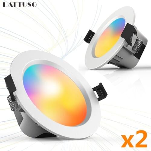 2pcs/lot Smart LED Downlight Dimming Round Spot Light 5W 9W RGB Color Changing Warm Cold light Bluetooth APP Control Smart Light