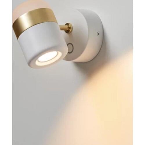 320 Degrees Rotate Bedroom Bedside Led Wall Lights White/Black Parlor Wall Lamp Sconce Nordic Reading Lamp Surface Mount 7W 220v