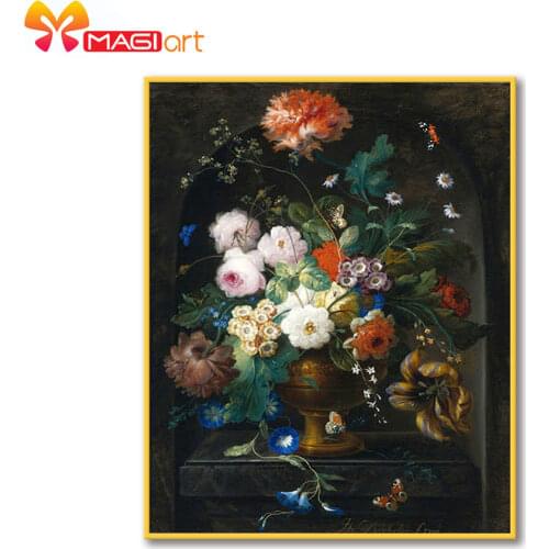 Cross stitch kits Embroidery needlework sets 11CT water soluble canvas patterns 14CT Beautiful flower language -NCMF320