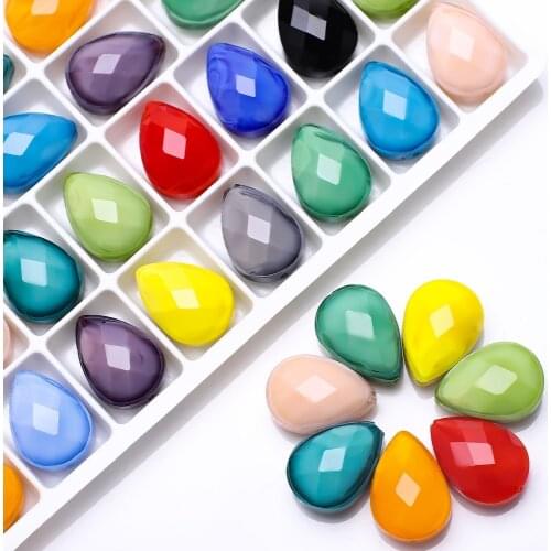 10Pcs/Lot Crystal Drop Pendant Red 13X18MM Faceted Glass Teadrop Beads Cheap Beading Crafts Material Making Jewelry Accessories